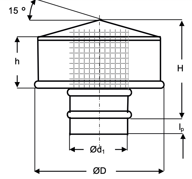 DKDI-200 - Stalen dakkap - gegalvaniseerd - industrial - Ø 200mm